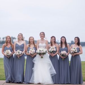 Jenny Yoo Inesse Dress Denmark Blue Chiffon SIZE 6